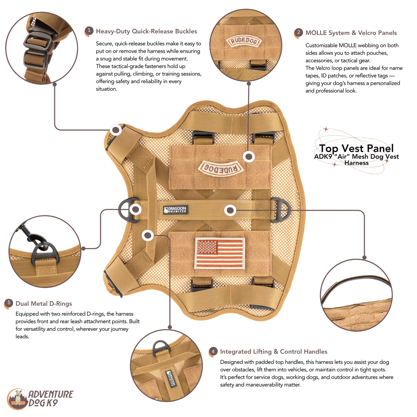 ADK9 “Air” Mesh Dog Vest Harness