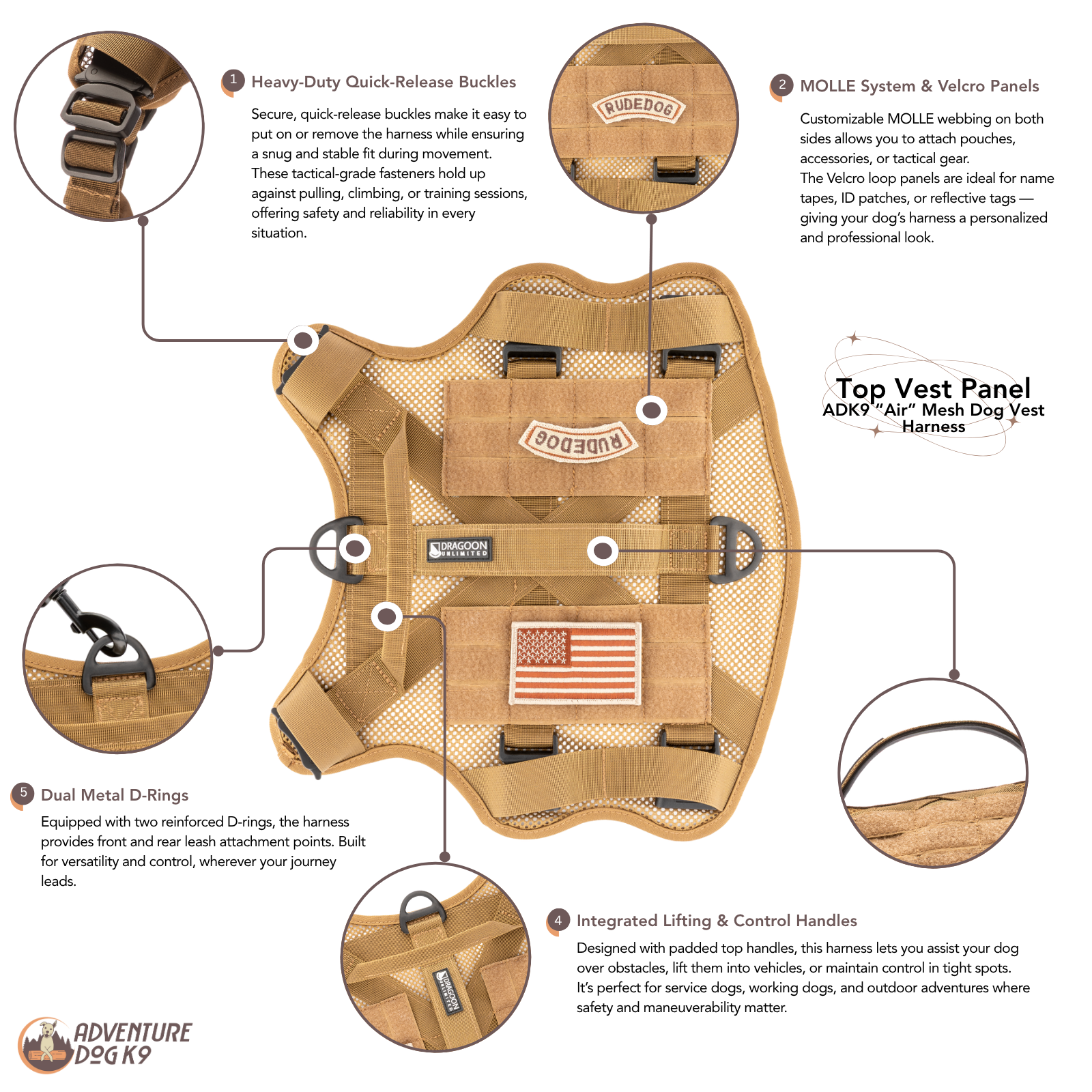 ADK9 “Air” Mesh Dog Vest Harness