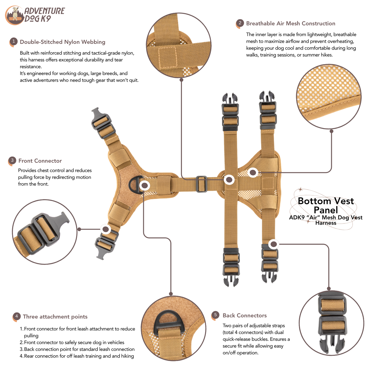 ADK9 “Air” Mesh Dog Vest Harness