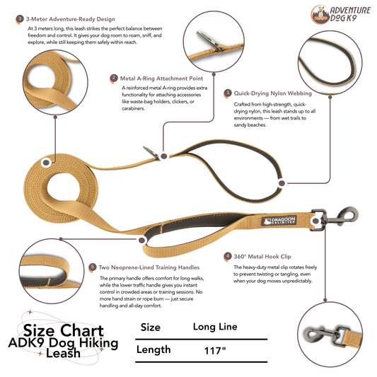 ADK9 Dog Hiking Leash